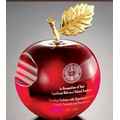 Lucite Apple Embedment Award w/ Gold Leaf